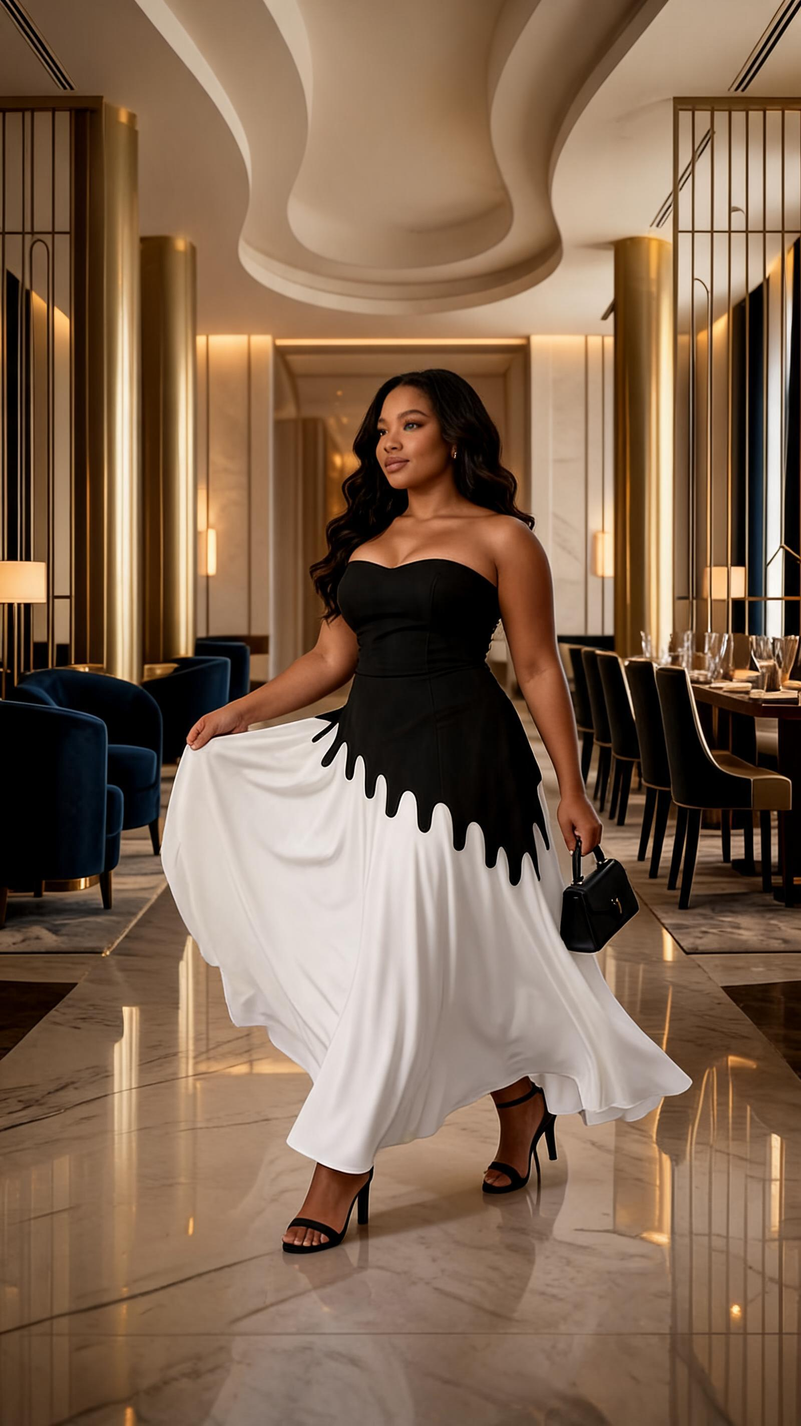 Midnight Drip Elegance Dress